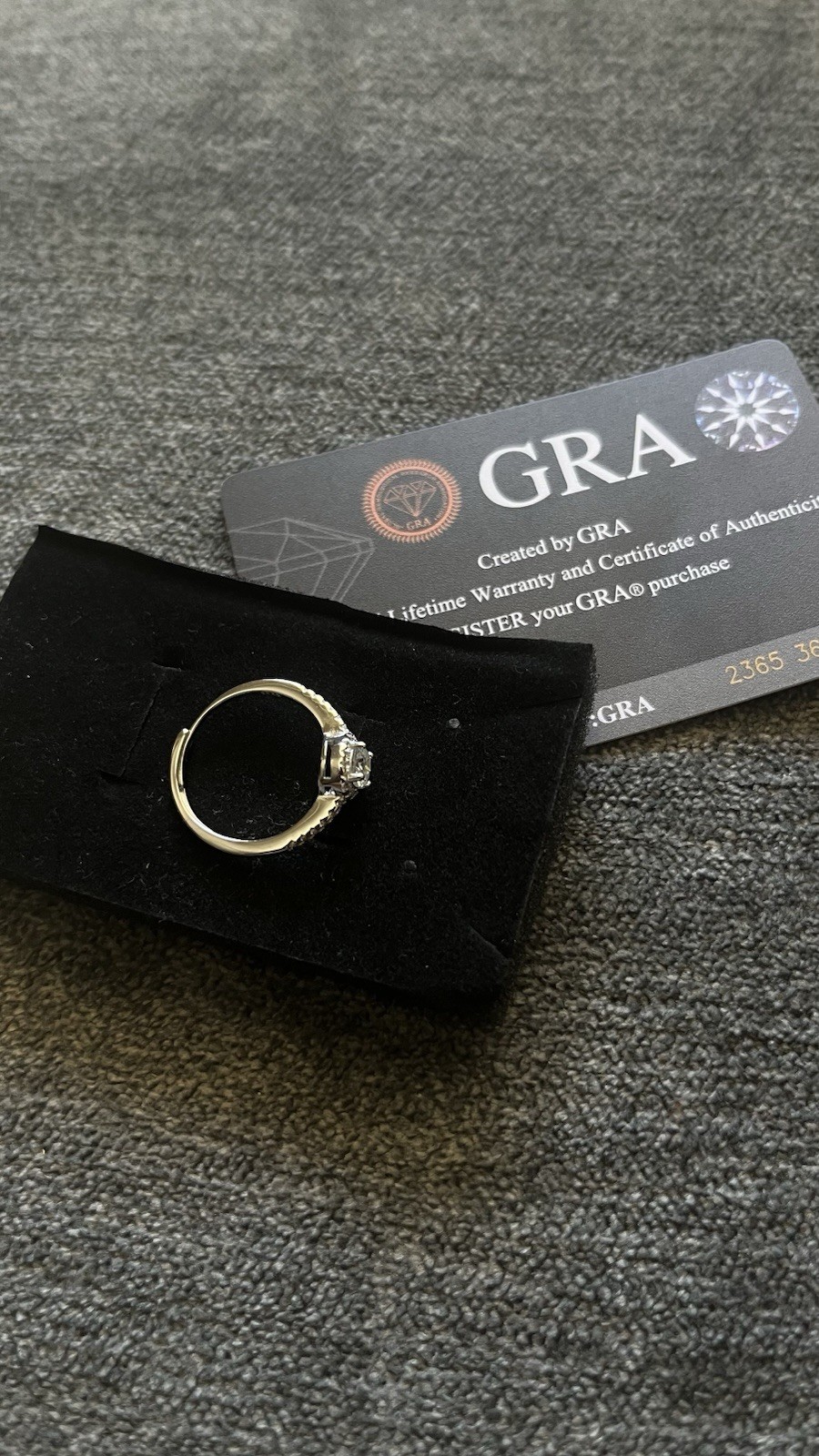 0.5-Carat Moissanite Engagement Ring, D Color, VVS1 Clarity, GRA Certified