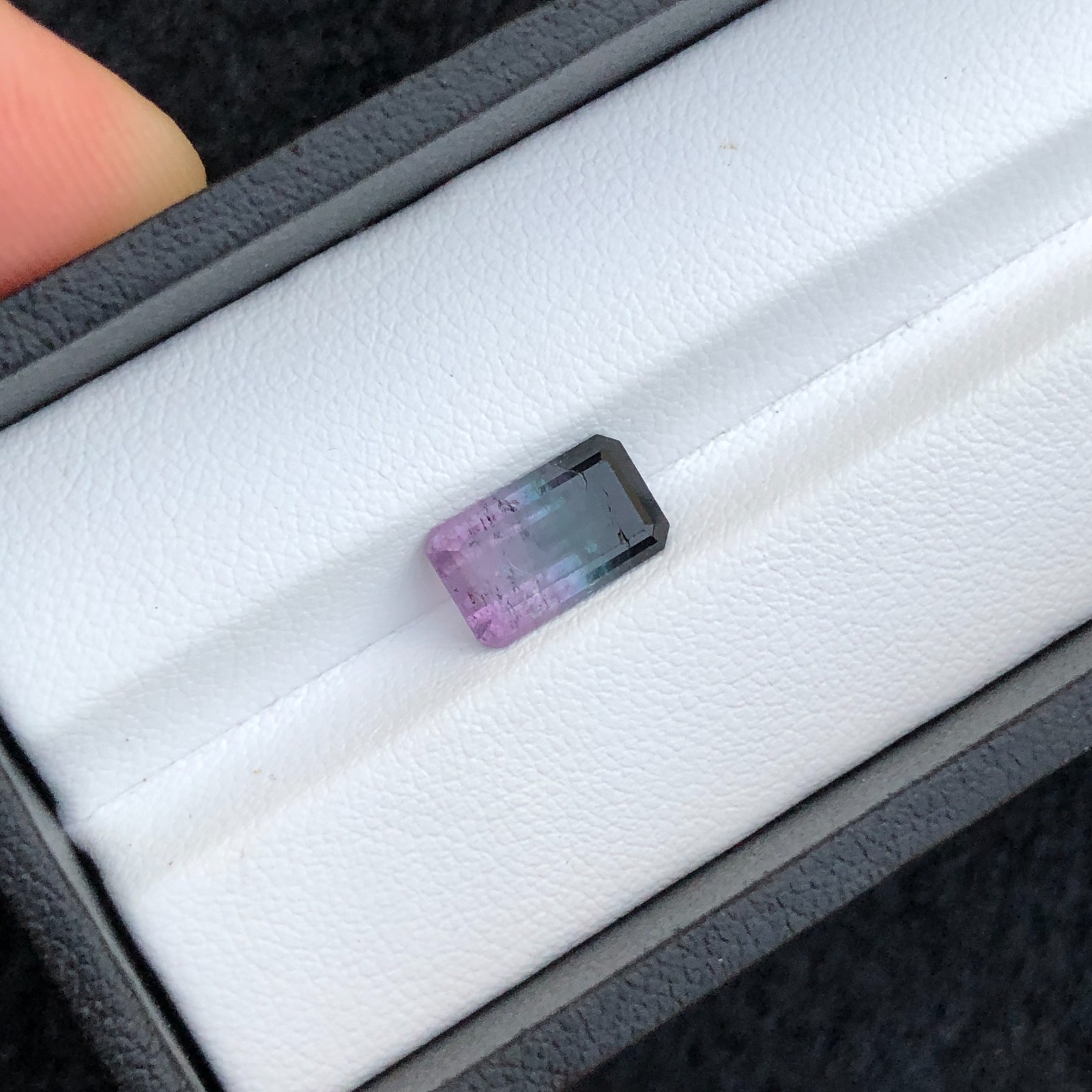 2.95 Carat Natural Loose Tri Tourmaline Emerald Cut Gemstone | Unheated