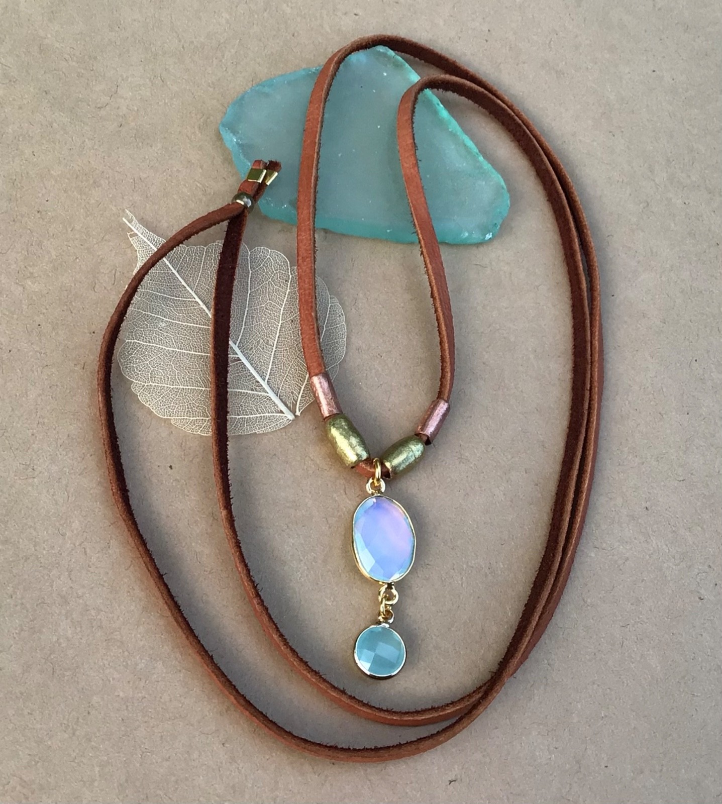 $299 Sundance Charm Necklace leather suede cord handmade artisan jewelry