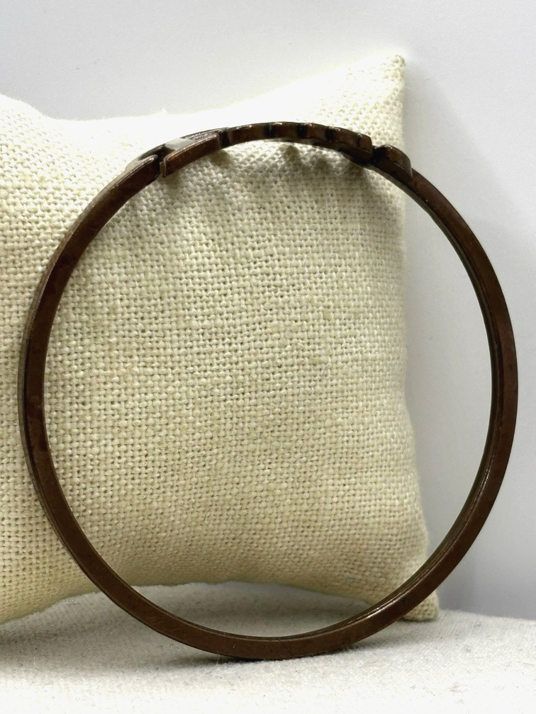 FAITH Word Script Name Bronze Metal Bangle Bracelet 8 Inch