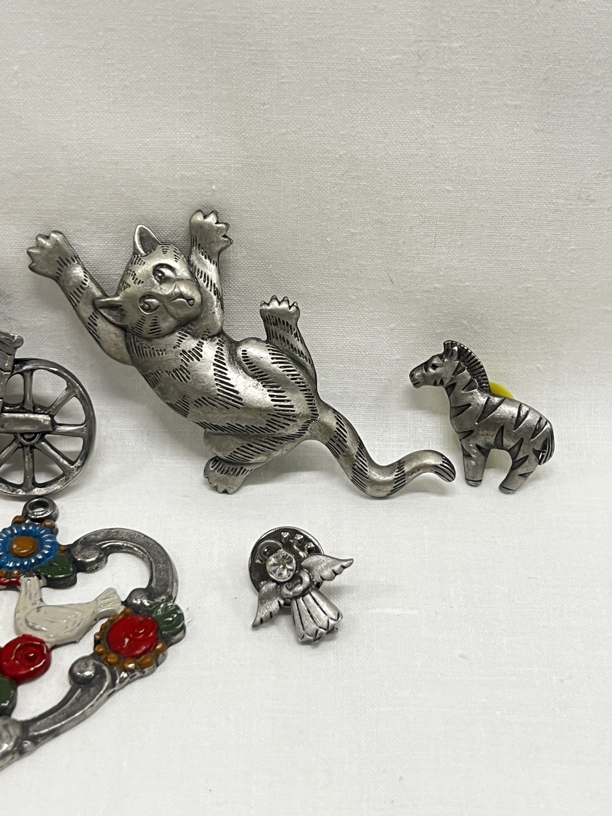 JJ Barker Seagull Pewter Brooches 6 Pieces All Signed Estate Jewelry Pendant Vtg