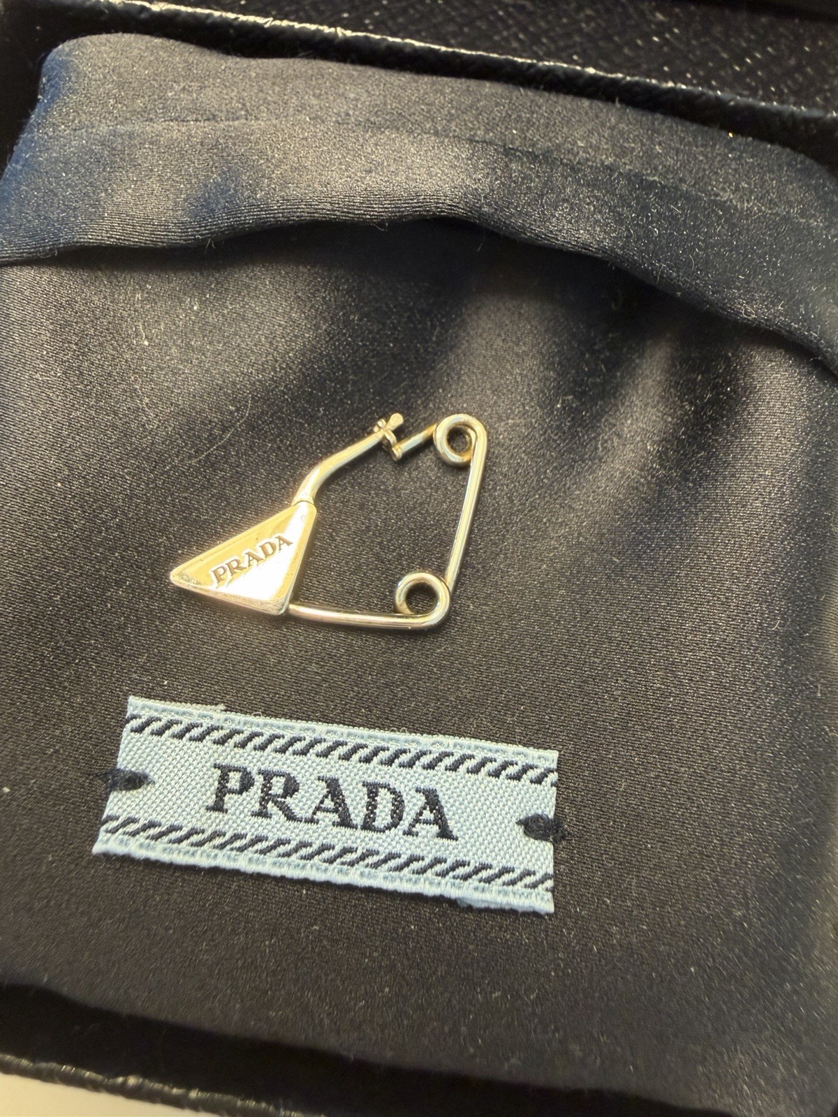 Authentic Prada Symbole Single Earring Left Lobe Silver Modern Punk