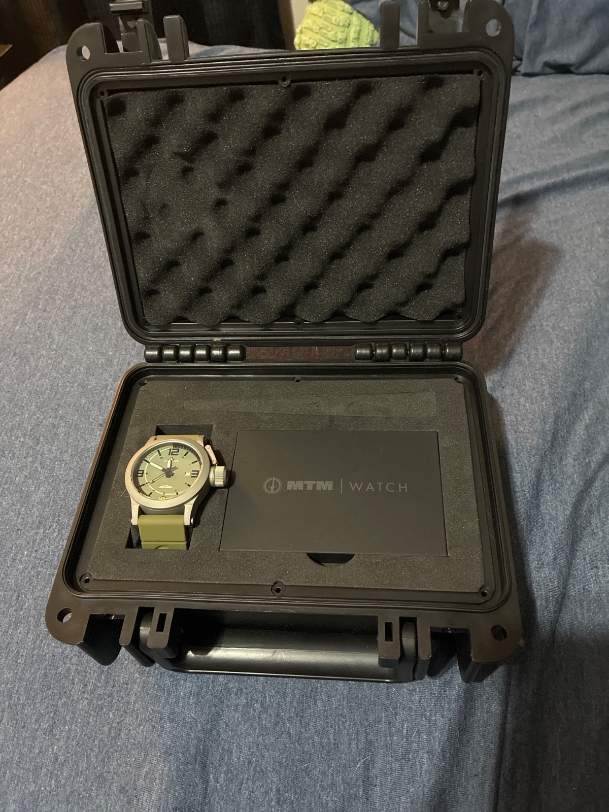 MTM Hypertec 44mm Stainless Steel Sandblasted Finish, MTM Green Rubber Strap