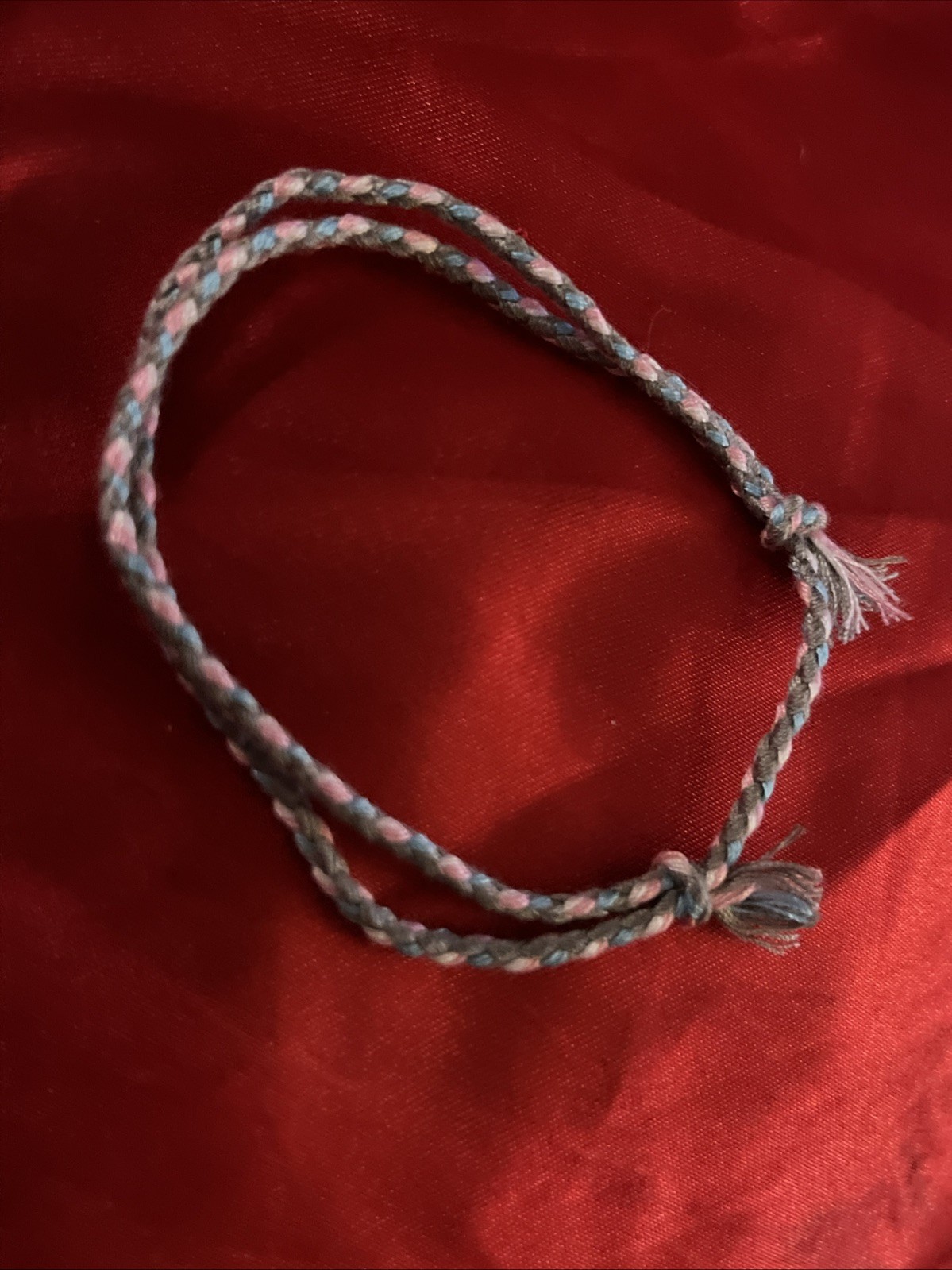 NEW BOHO BRAIDED THREAD FRIENDSHIP BRACELET ADJUSTABLE SKY BLUE GRAY PINK WHITE
