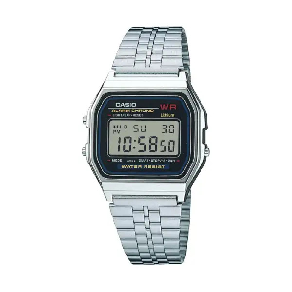 CASIO Collection A159WA-N1JH Digital Watch Black Retro Stainless Steel