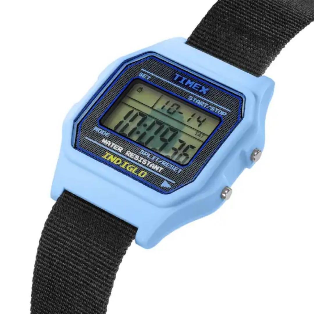 Timex Pac-Man Digital Watch Blue Quartz 3ATM Collab Inky Ghost Toy Pouch