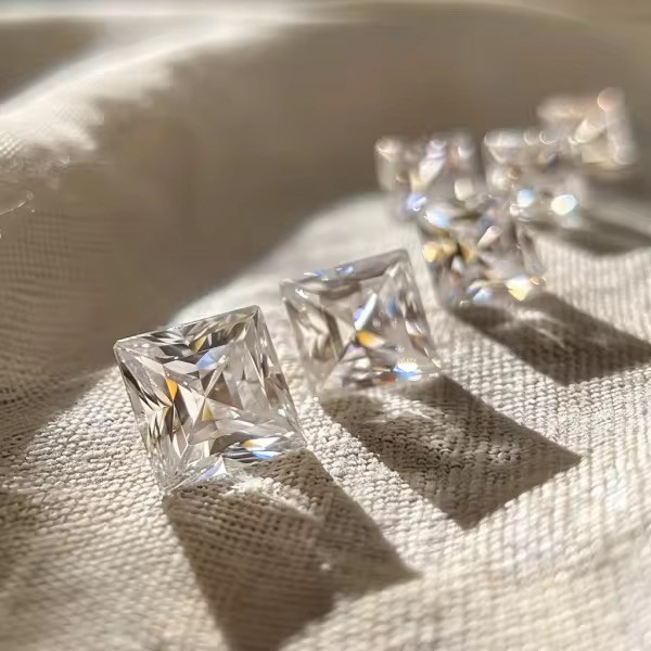2mm to 5mm Princess Cut Moissanite Loose Stone, D Color VVS1 Excellent Cut