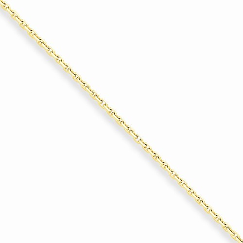 10K YELLOW GOLD DIAMOND CUT CABLE LINK NECKLACE / PENDANT CHAIN 18″ 2.4 GRAMS
