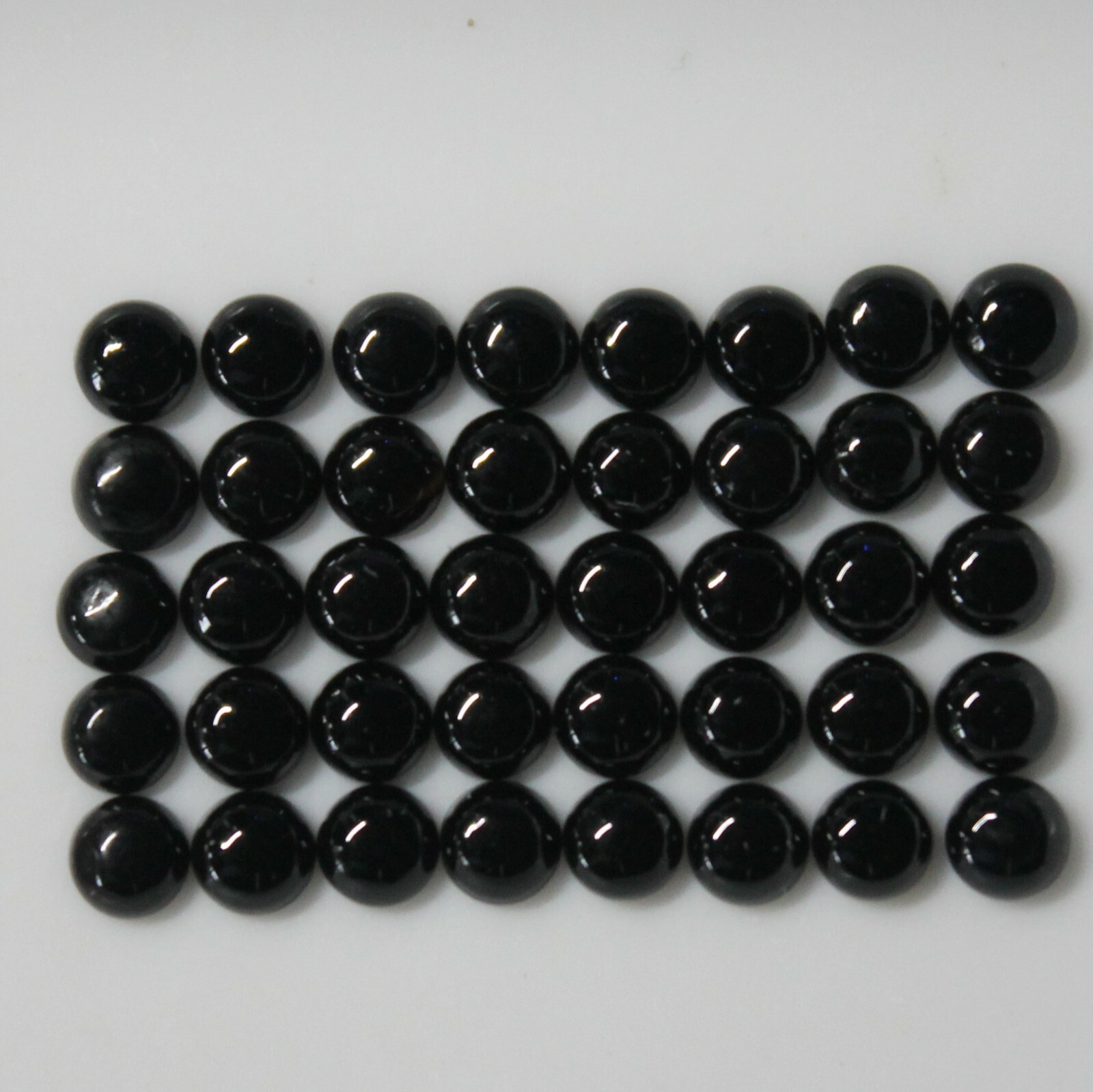 Black Onyx 3mm, 4mm, 5mm, 6mm, 7mm, 8mm, 10mm, 12mm, 14mm Cabochon Round Gem(s)