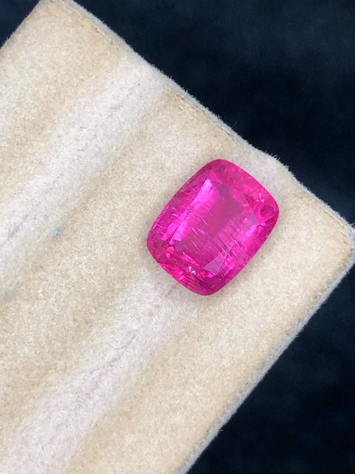 3.75 Cts Natural Hot Pink Color Rubellite In cushion shaped From Afghanistan