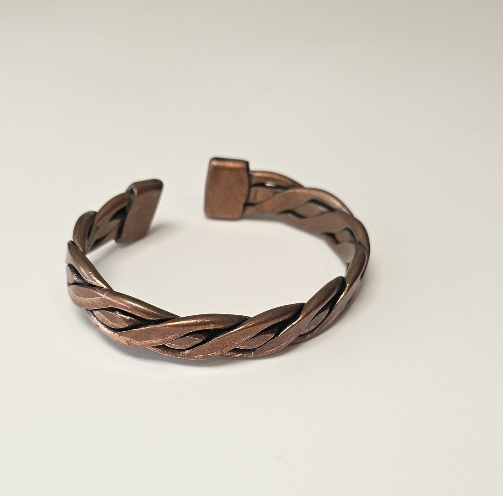 Braided Copper Cuff Bracelet Vintage Boho Unisex
