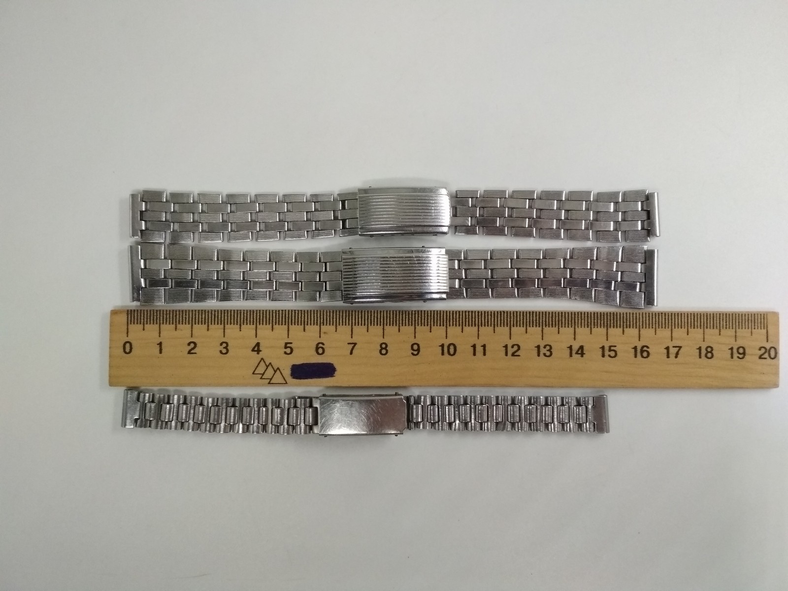 3 Vintage 18mm, 13mm, 11mm watch bracelet stainless steel, made in USSR, *352