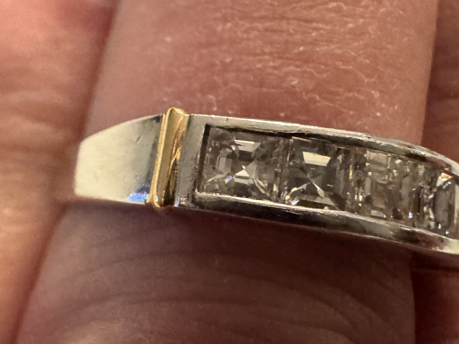 Platinum 1.05CTW Asscher Cut 100% Natural Bright Diamond Ring
