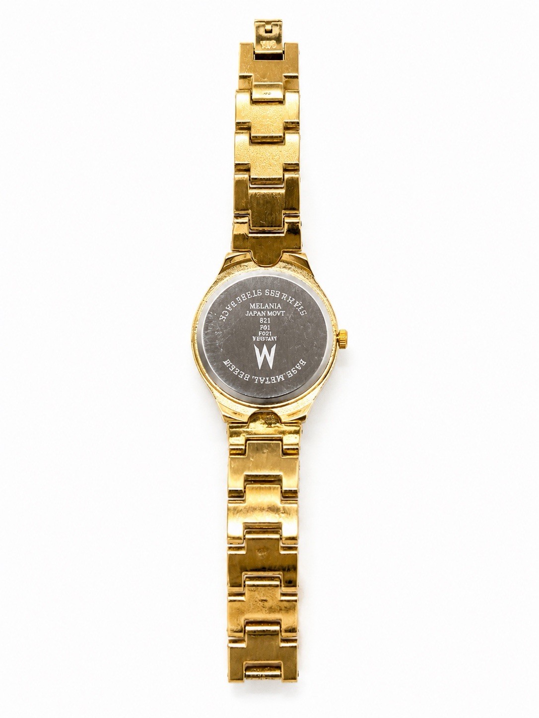 Melania Trump Gold Tone Crystal Bezel Women’s Watch MOP Dial Box
