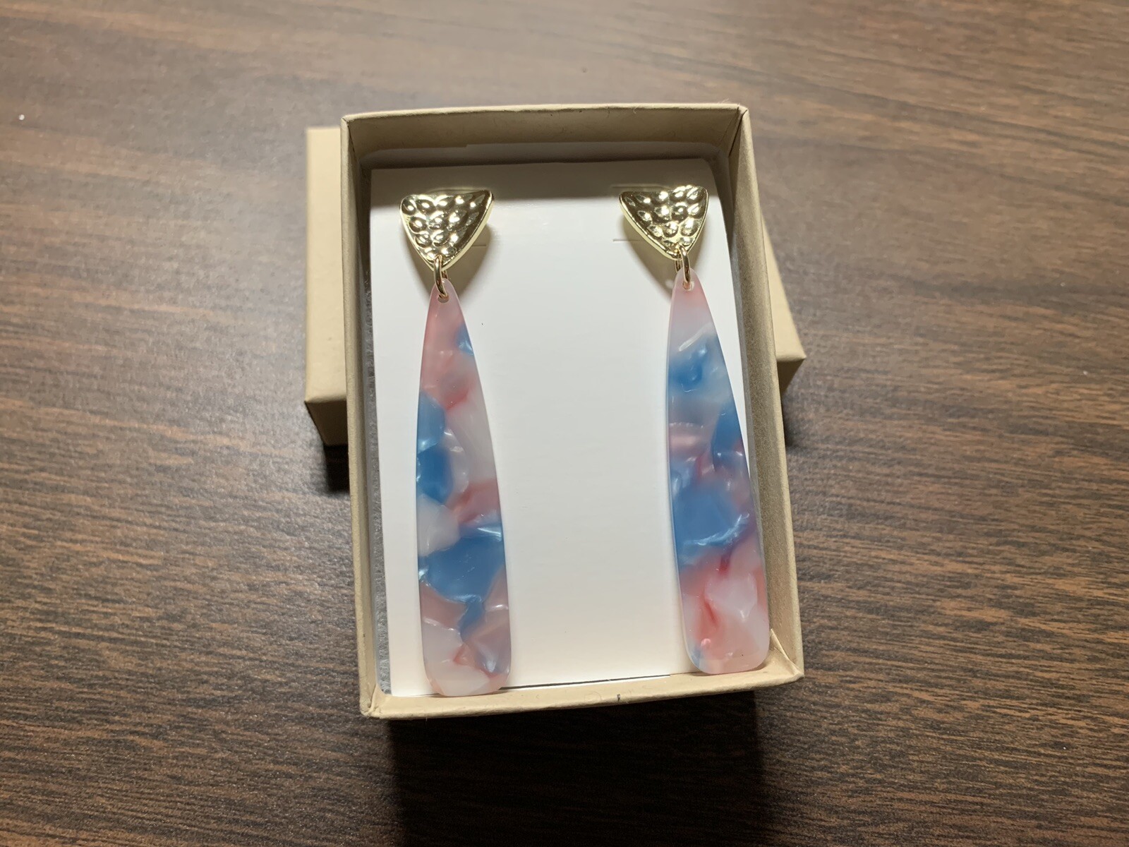 Handmade Multi Choose Shell Resin Earrings With Gold Plated Post