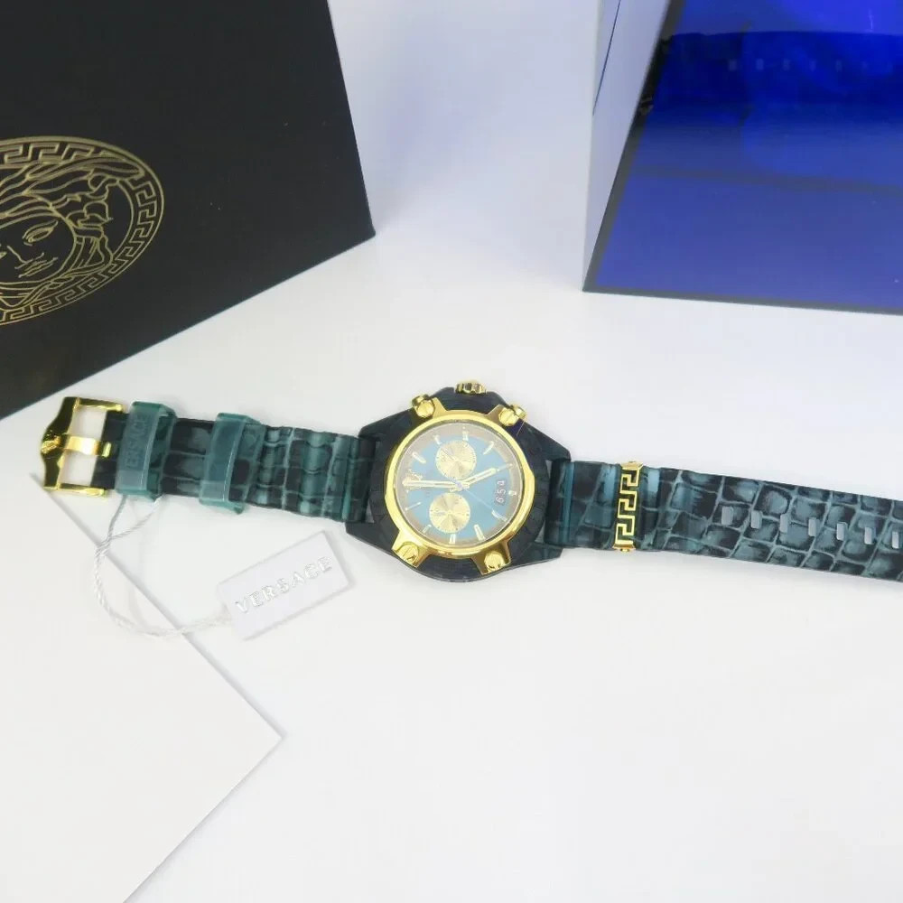 Versace VE8P00324 Icon Active Chronographs Blue Multicolor 44mm. New Watch.