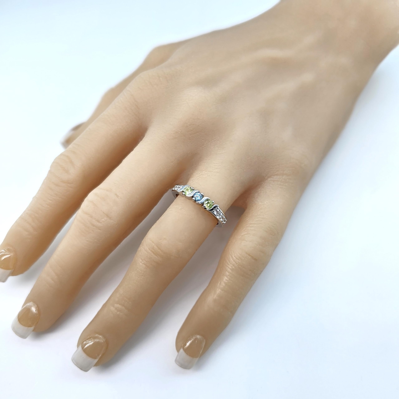 S-Bar With Sides Mothers Ring 1 to 6 Stones Sterling Silver, 10k or 14K