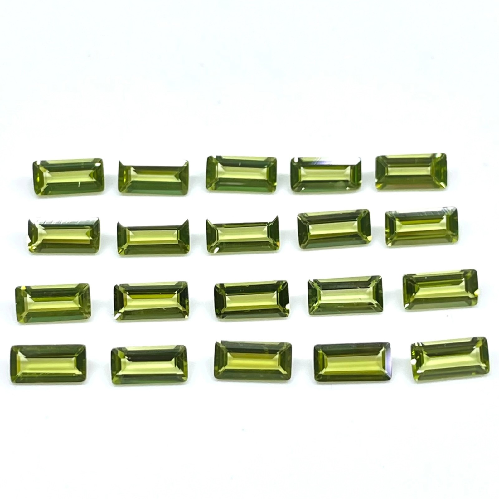 20 Pcs Natural Peridot 6x3mm Octagon Cut Top Quality Loose Untreated Gemstones