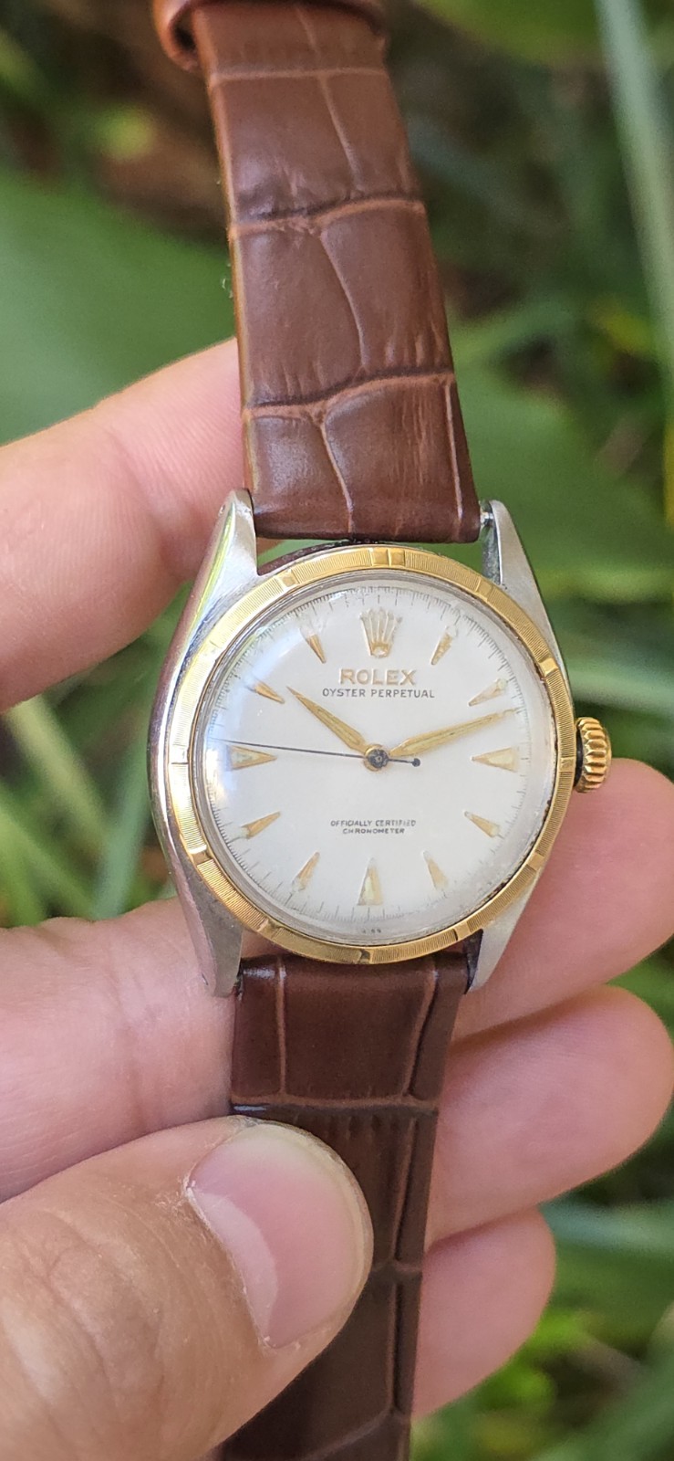 Vintage 1950’s Rolex Oyster Perpetual Ref 6085 Two Tone 34mm Men’s Watch