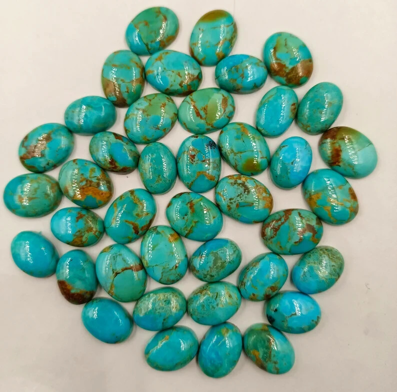 [WHOLESALE] BLUE MOHAVE TURQUOISE CABOCHON OVAL SHAPE LOOSE GEMSTONE