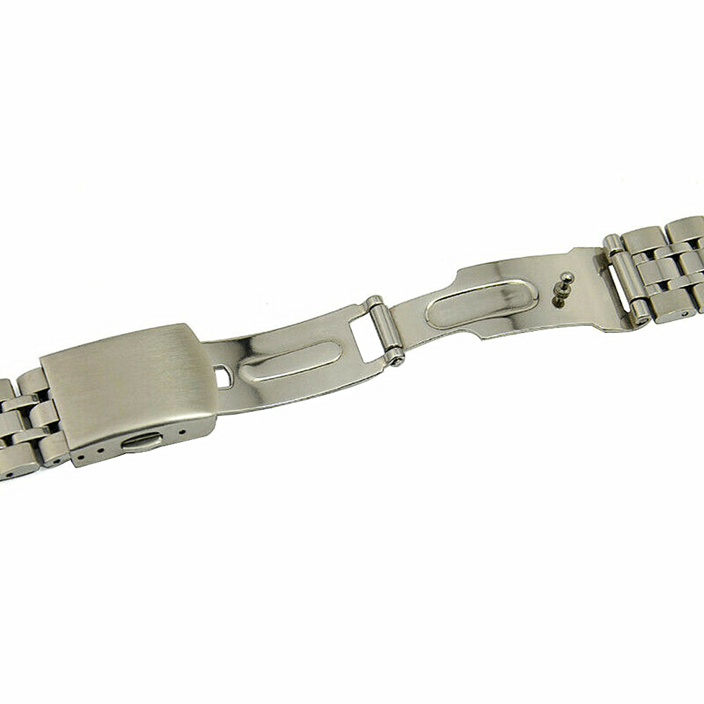 16 18 19 20 21 22mm Silver Pure Solid Link 316L Stainless Steel Watch Strap Band