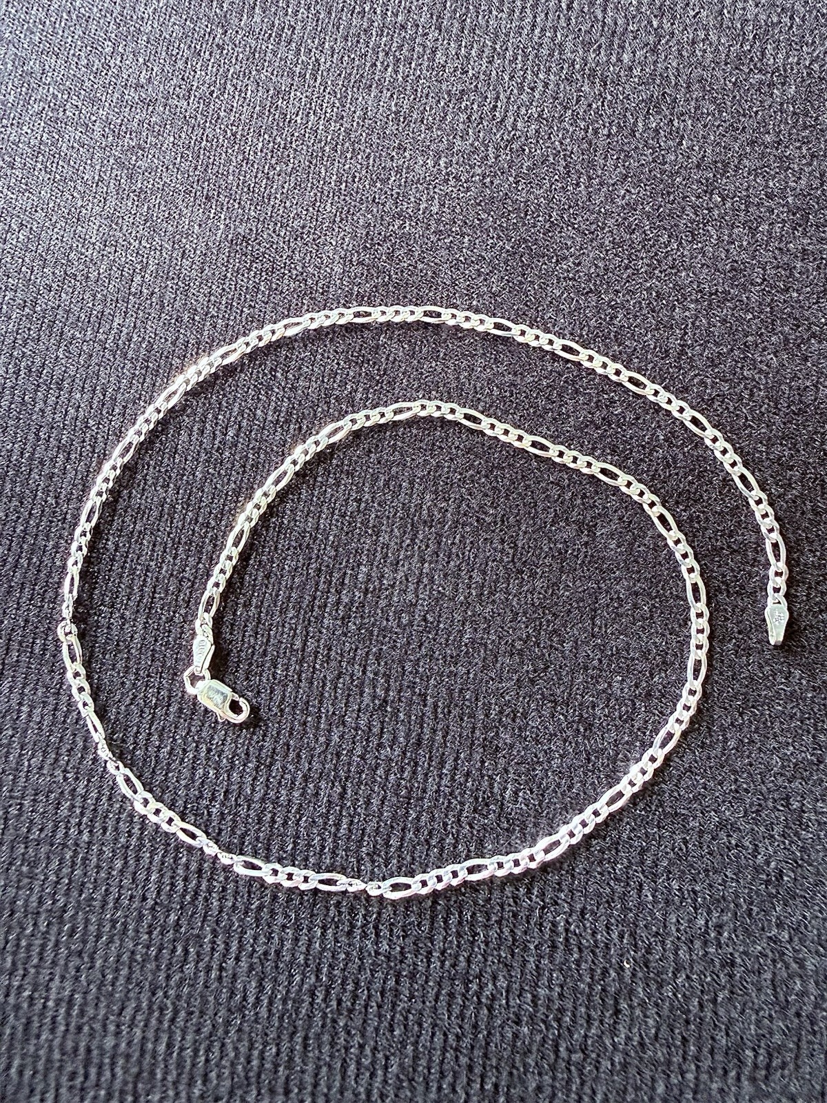 925 Italy Sterling Silver Figaro Chain 18” X 2.5mm