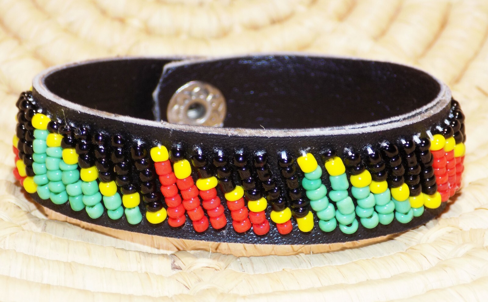 African Maasai Leather Bracelet ethnic tribal boho Masai Massai jblt35