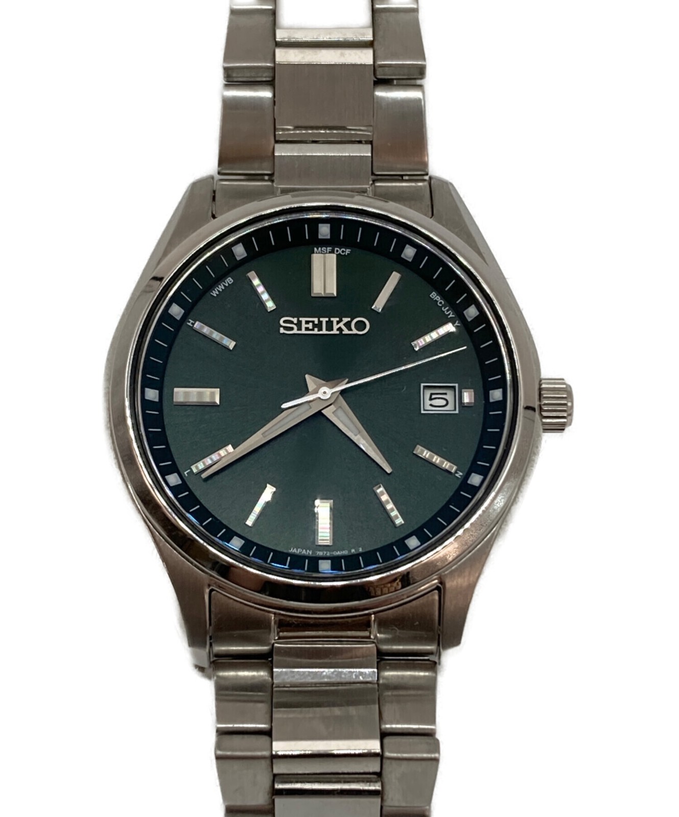 Seiko Green Dial Analog Wristwatch 7B72 0AC0 Box Warranty