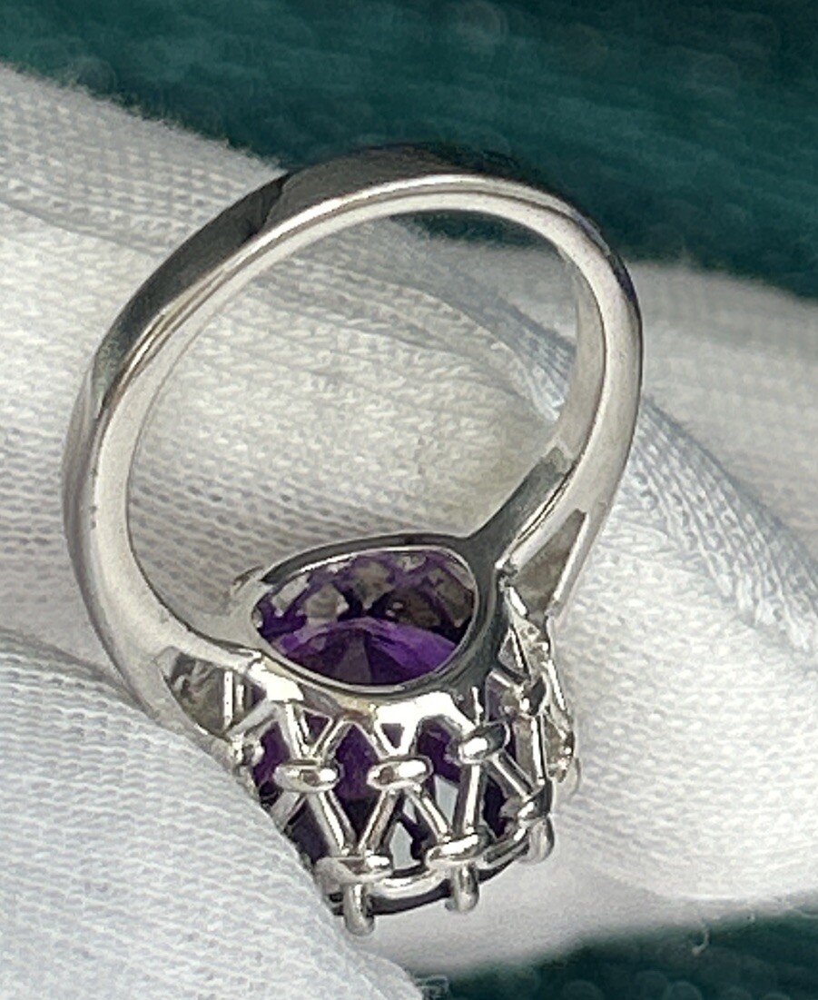Sign BBJ Bangkok Co Sterling Silver 925 Amethyst Ring Size :7.75 New