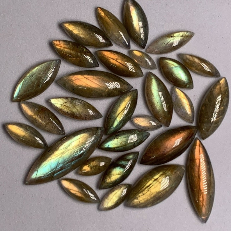 AAAA Quality Labradorite Marquise Shape Multi Flashy Fair Cabochon 4X10-10X30 MM