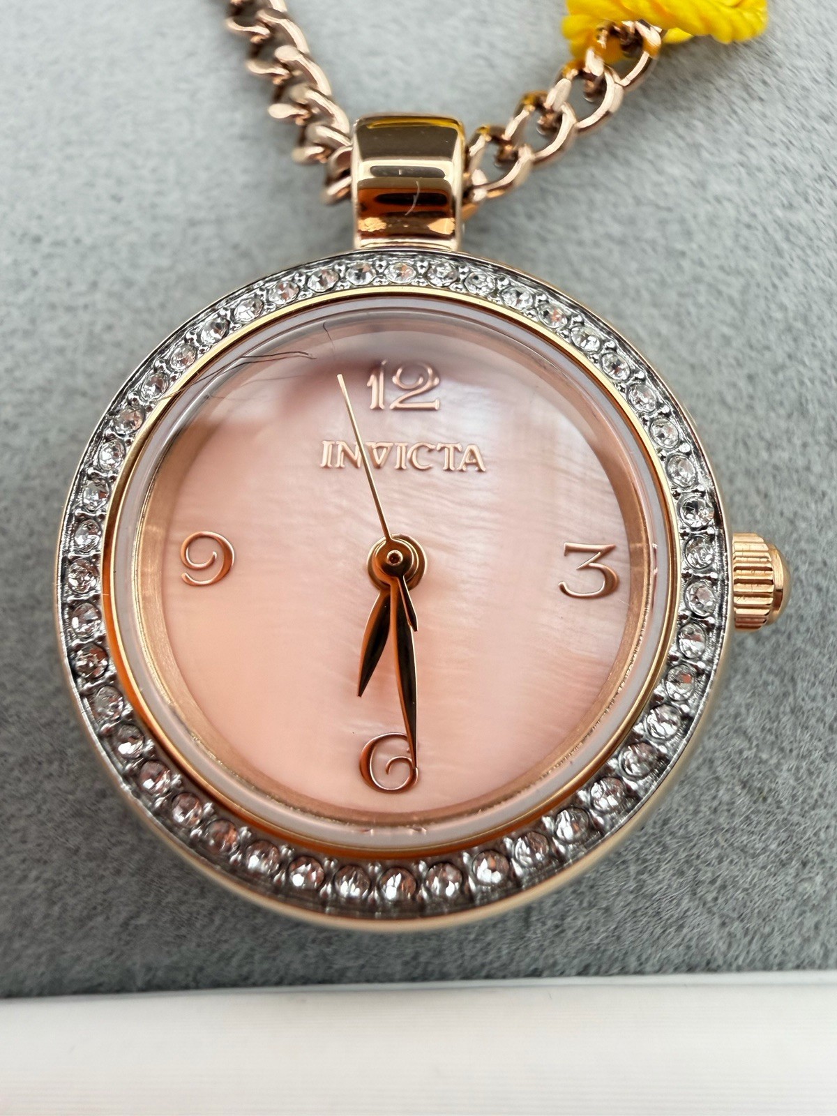 49933-Invicta Mini Angel Necklace Watch With Mother Of Pearl. Rose Gold. 22.5mm