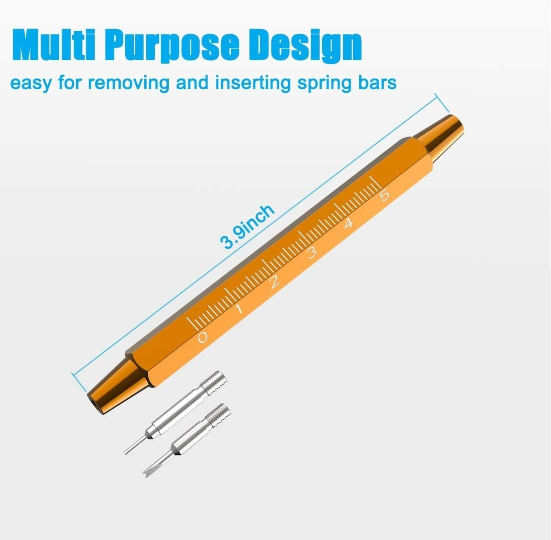 Versatile Watch Spring Bar Tool and 32 Stainless Steel Pins for Repairs