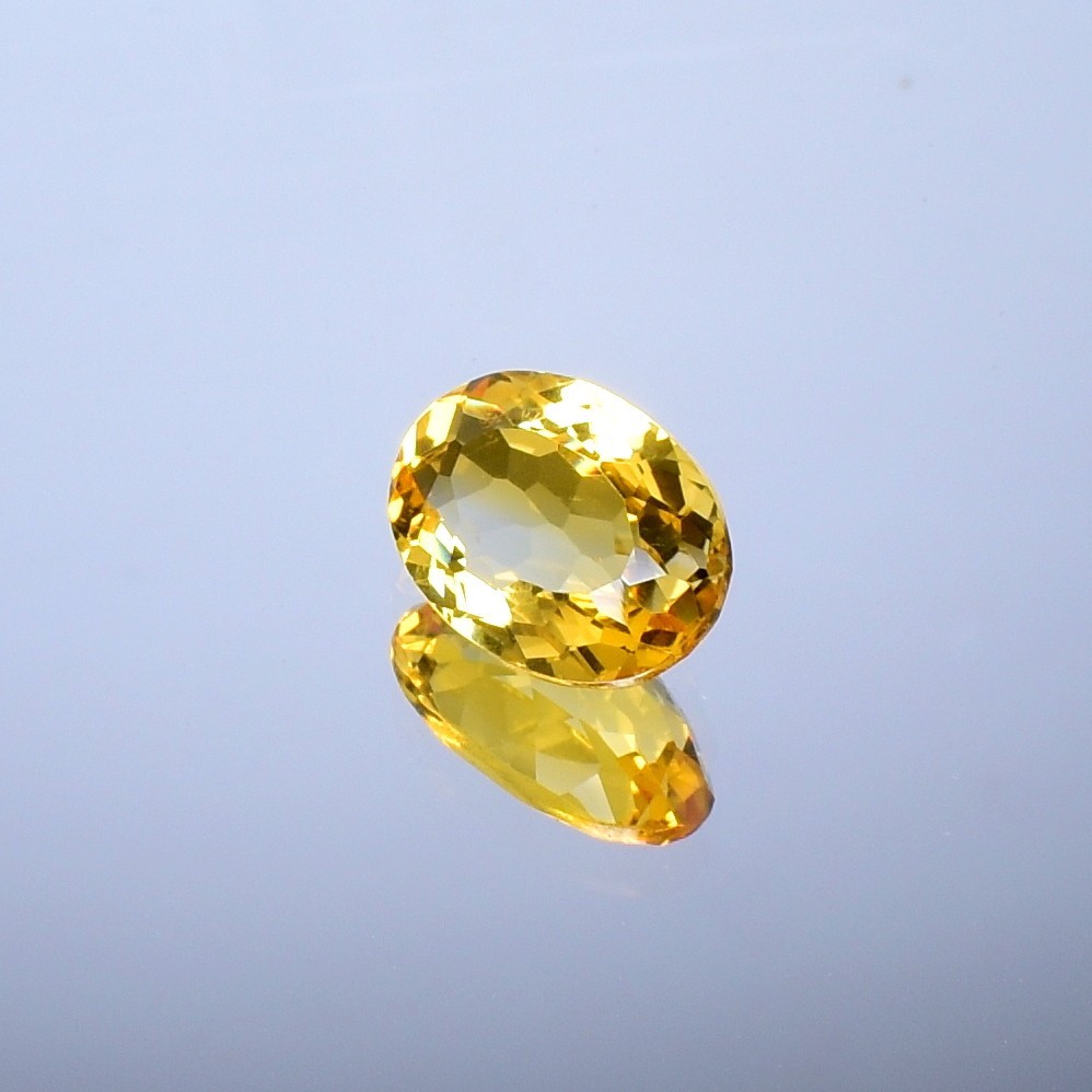Oval Citrine Gemstone, Natural Faceted, Yellow Healing Crystals 6.45 Cts