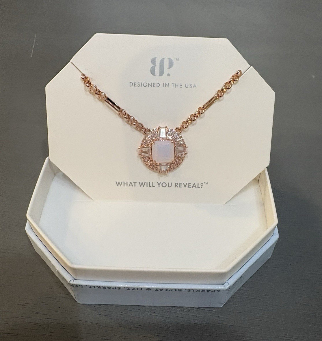 BP The Margot Pendant Necklace Lab-Created Moonstone Crystal 18″ NK40977