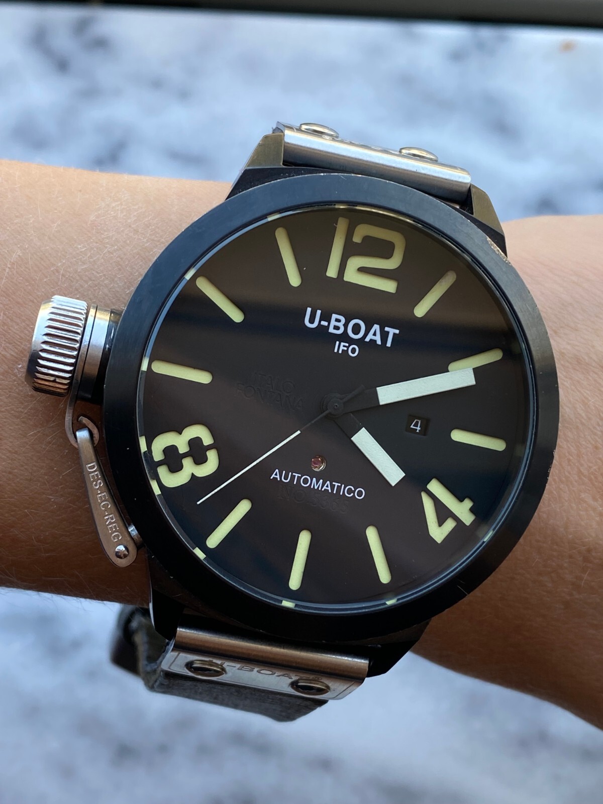 U Boat Automatic Watch Italo Fontana Mens 52mm Black No.5356