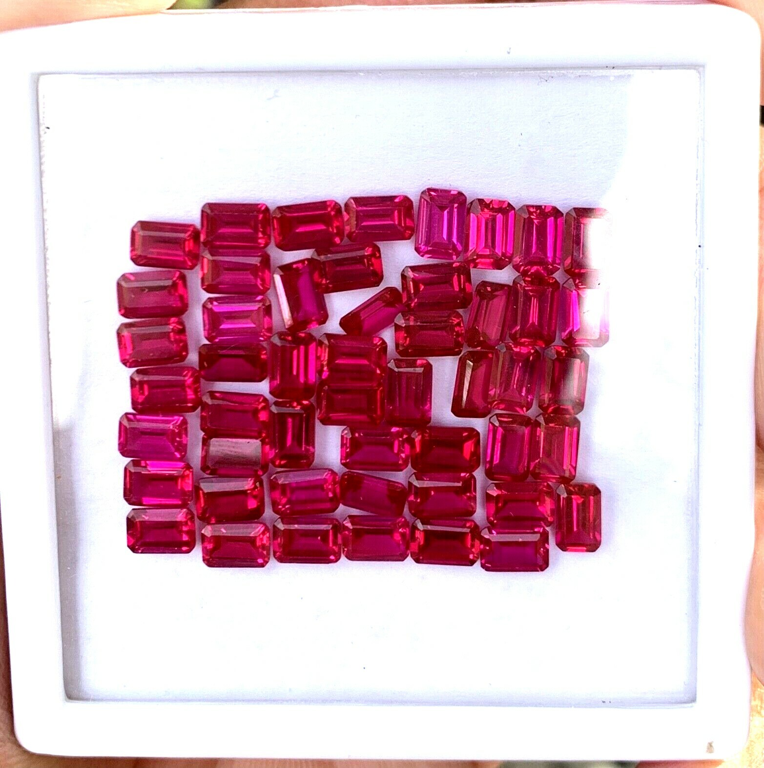 40 Pcs Natural Mogok Red Ruby Emerald 8.00 x 6.00 MM Certified Treated Gemstone
