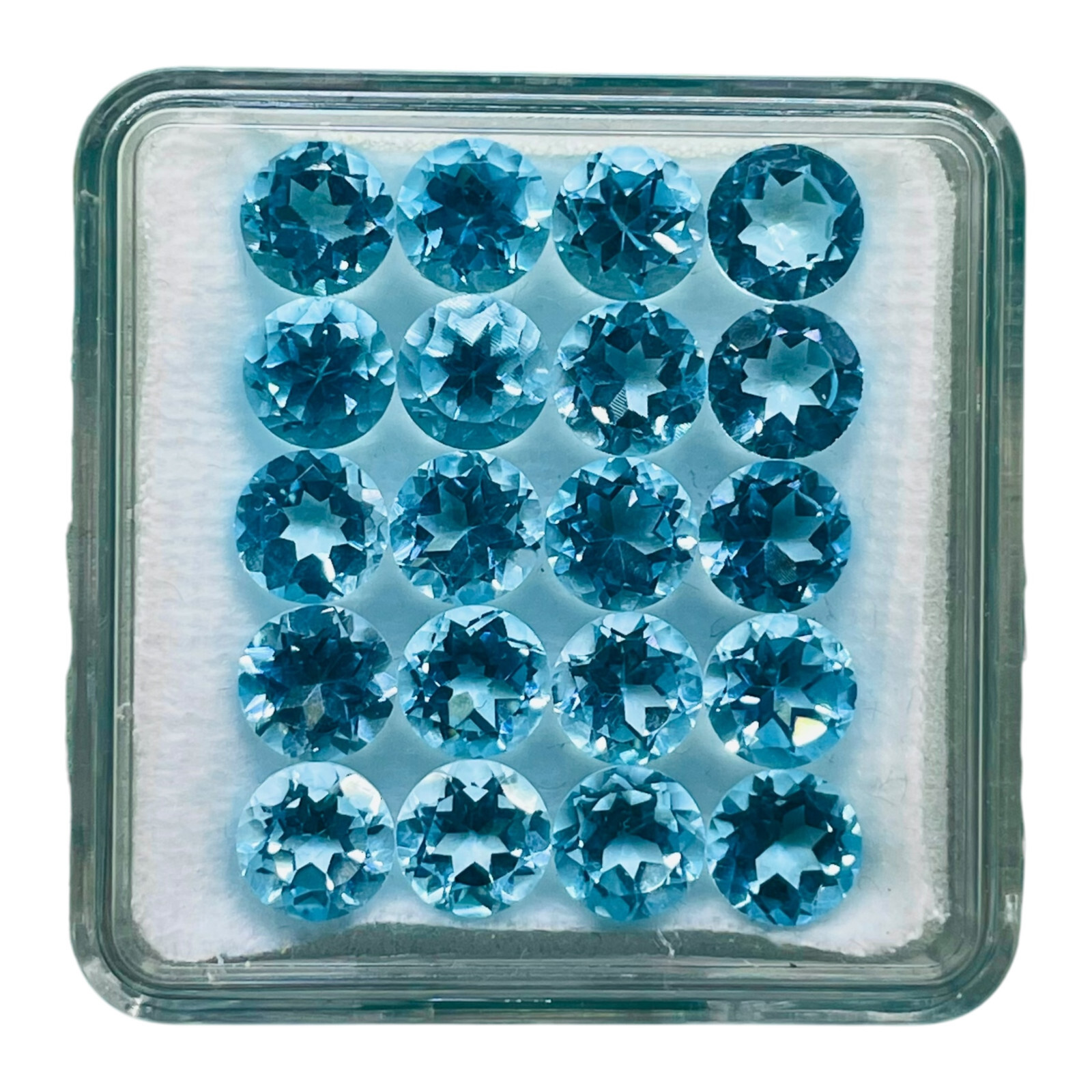 VVS 10 Pcs Natural Sky Blue Topaz 6mm Round Cut Top Quality Loose Gemstones Lot