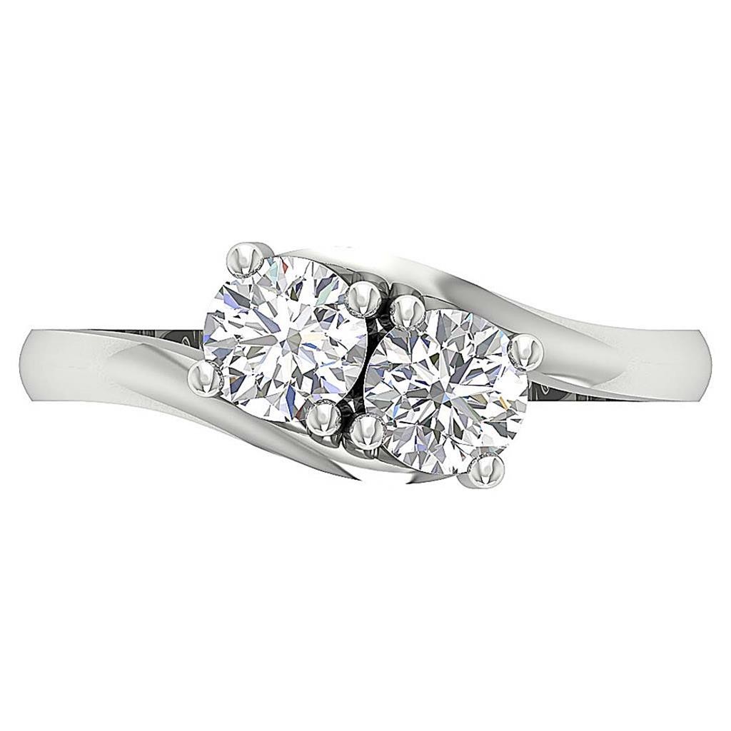 Forever Us Two Stone Solitaire Ring VS1 F 1.50-3.00Ct Lab Grown Diamond 14K Gold
