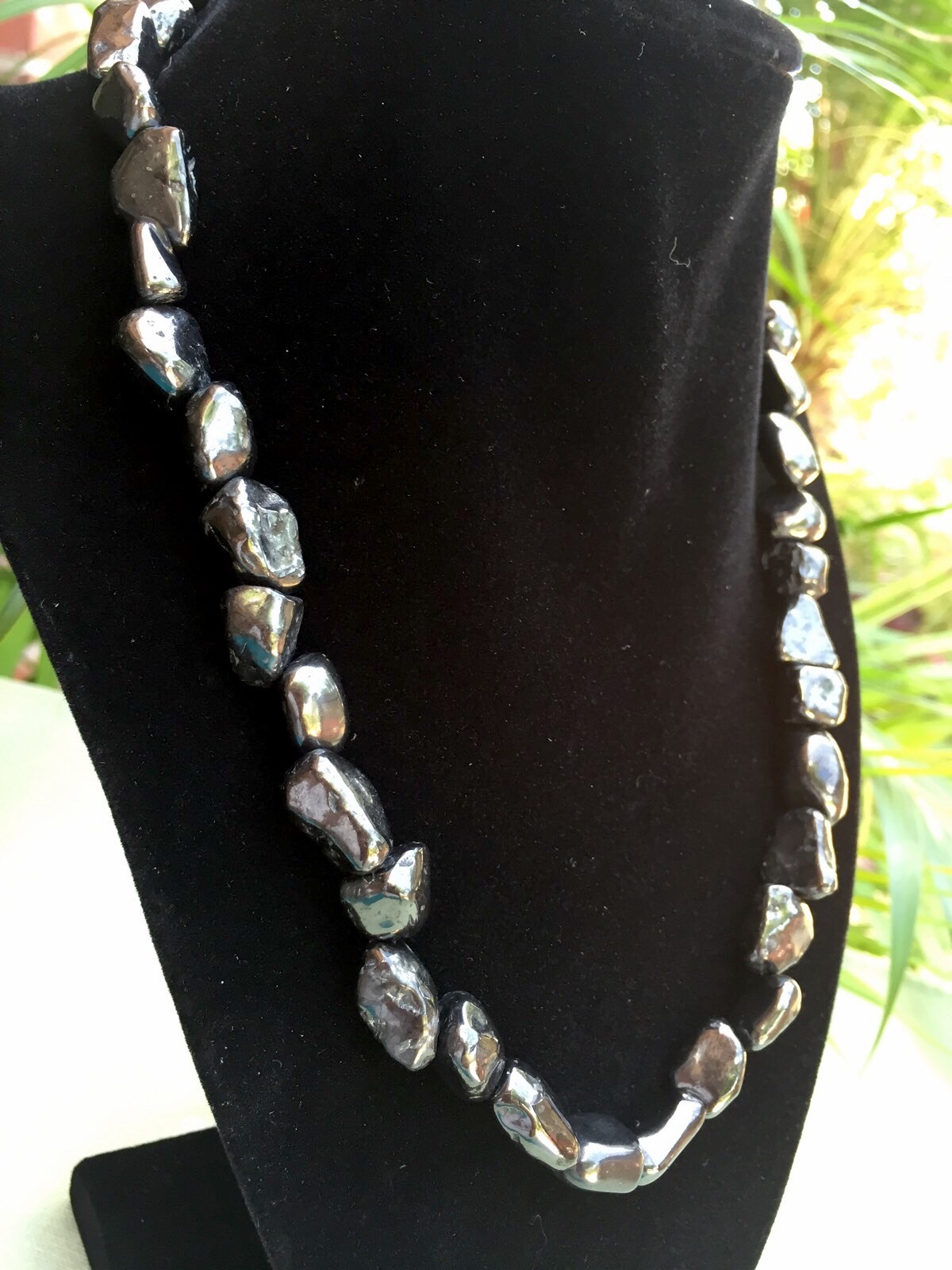 Elite Shungite Necklace Noble Tumbled Shungite Nugget Necklace Chain Karelia.