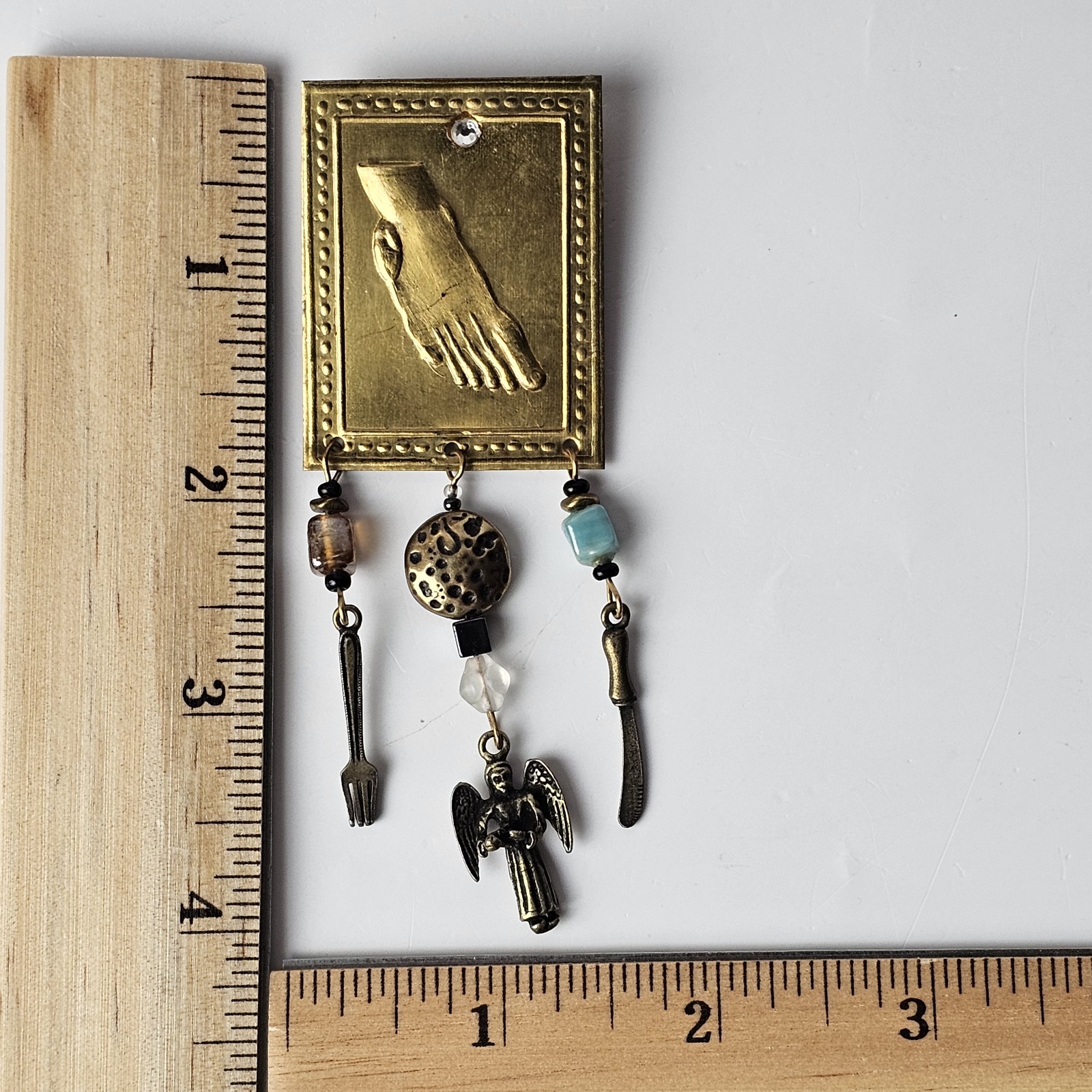 Vintage Gold Tone Assemblage Charm Brooch