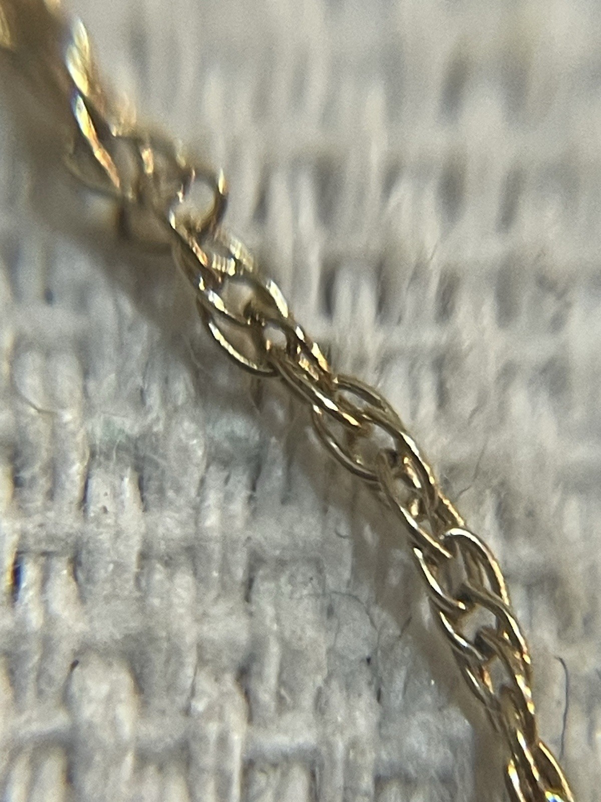 Vintage 14K Gold Chain Necklace Sterling Silver Rectangular Bar Pendant 2.3g 16”