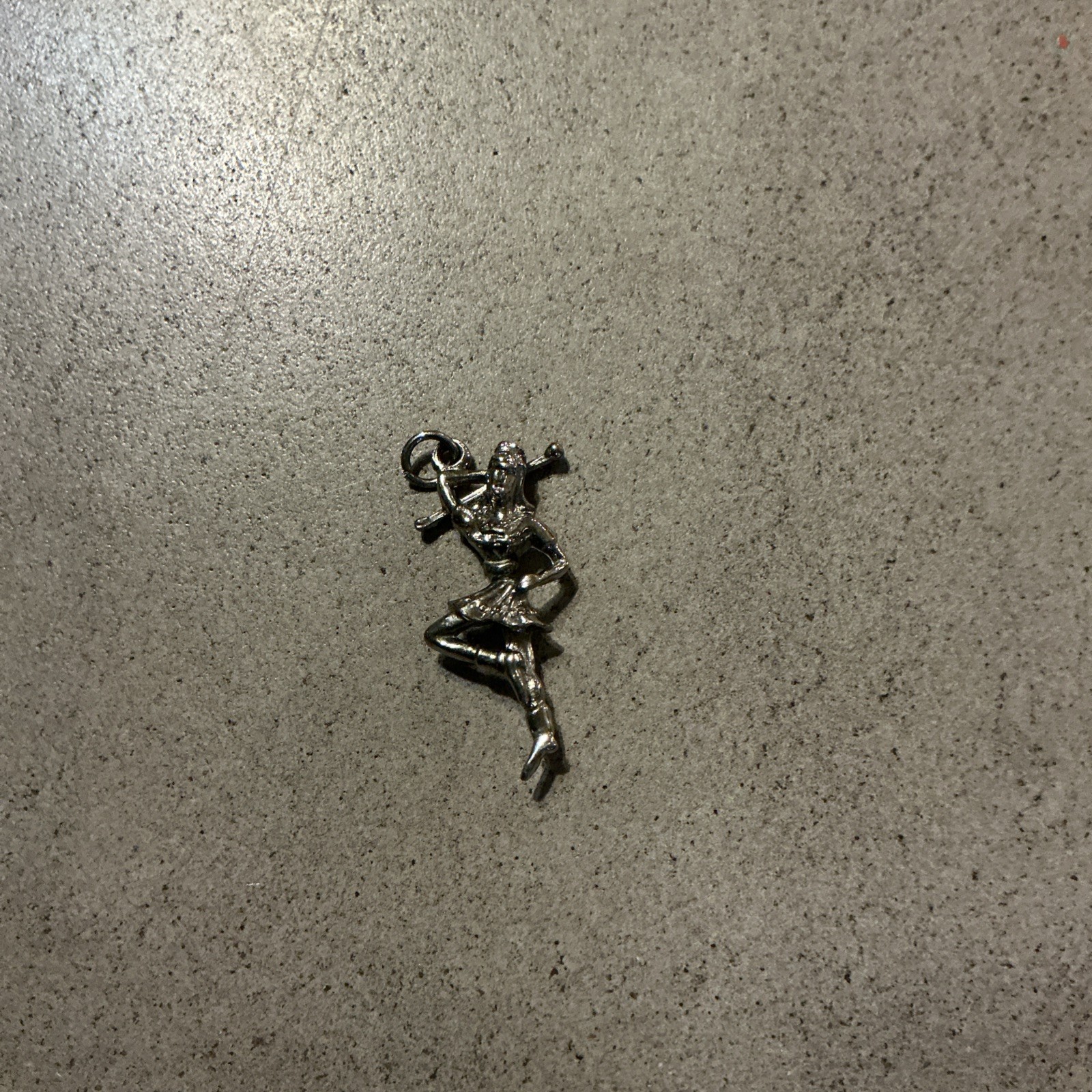Silver Finish Baton Twirler Girl Charm