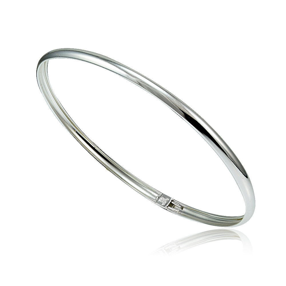 925 Sterling Silver Polished Flex Bangle Bracelet