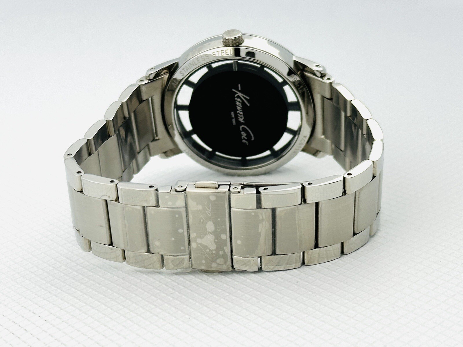 Kenneth Cole KC9114 Men’s Iron Brown Transparent See-Through Dial Steel Watch