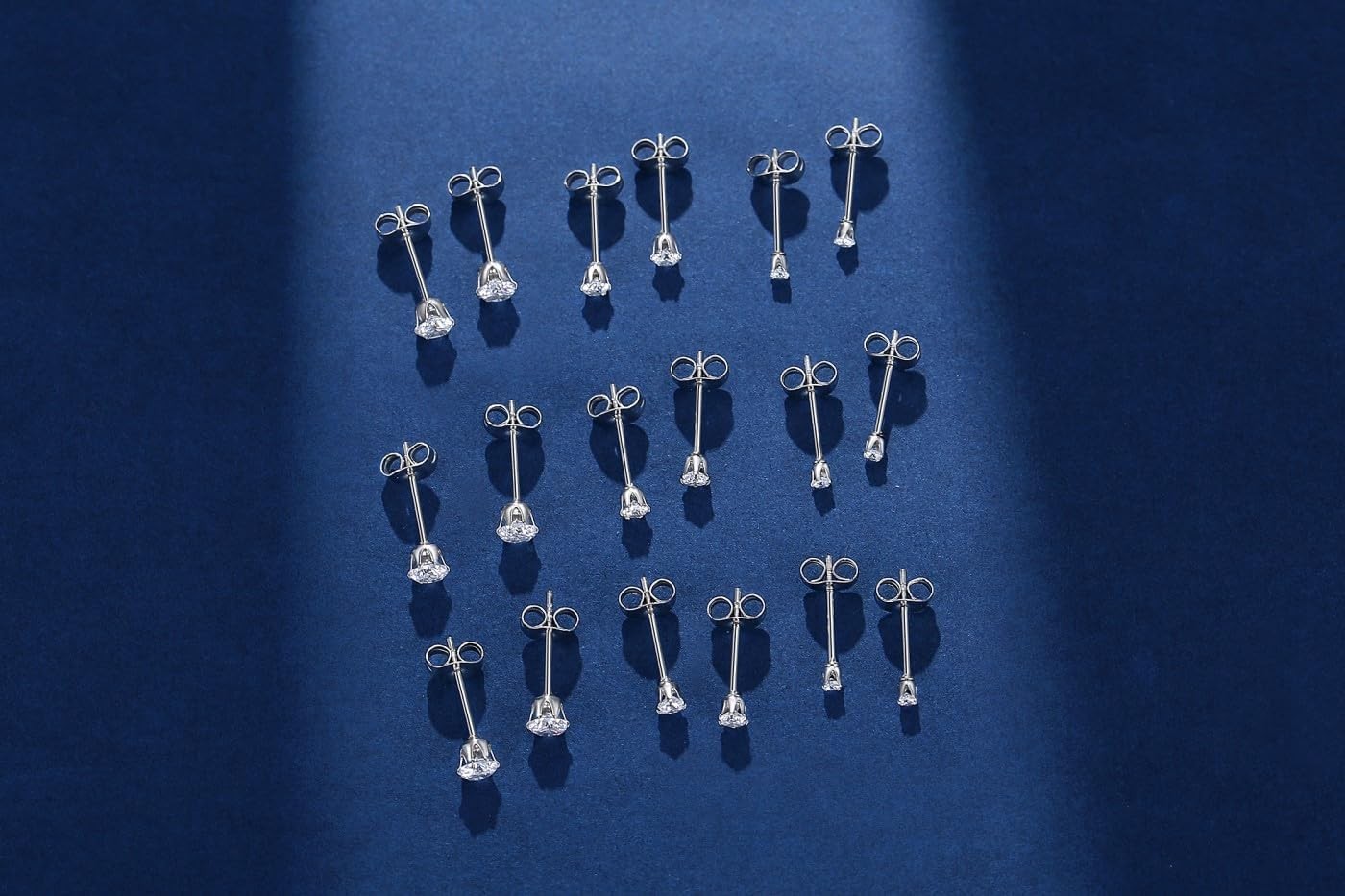 Tiny Womens Surgical Stainless Steel Clear Cubic Zirconia Stud Earrings