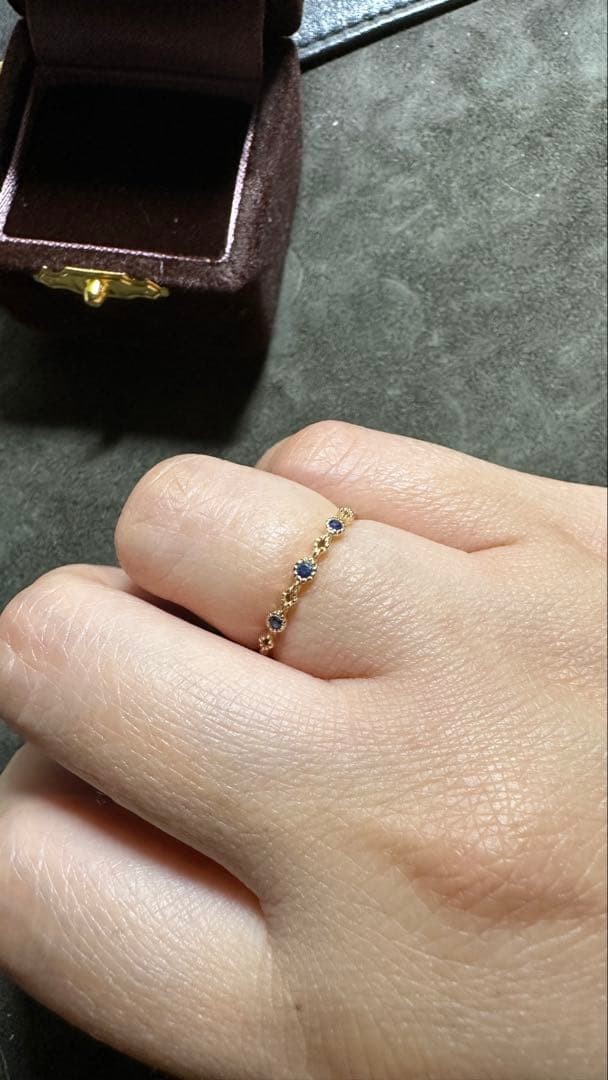 ete K10 Gold Sapphire Ring Size 9 (JP)