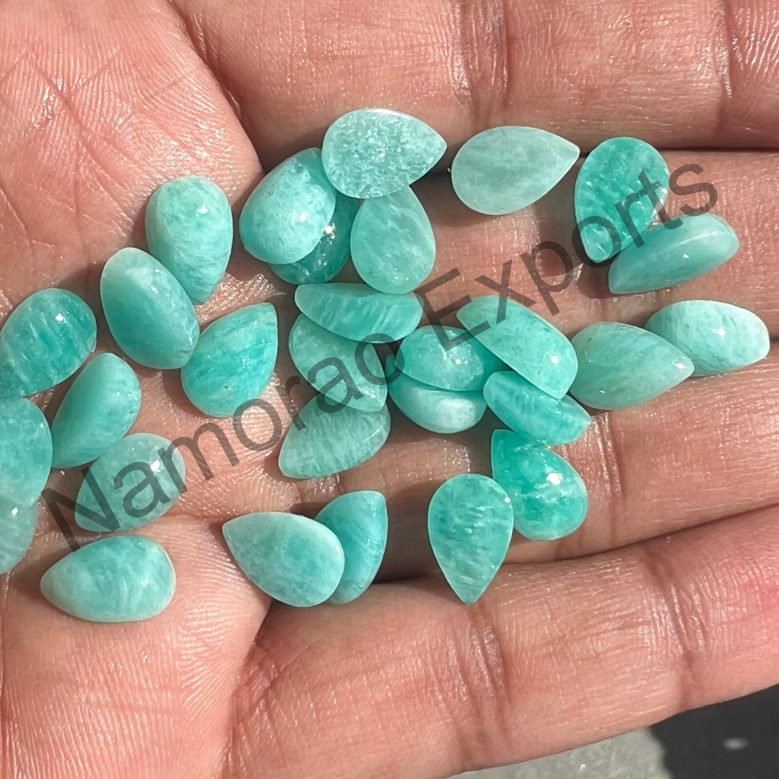 Natural Amazonite Pear 5×7 mm to 15×20 mm Cabochon Loose Gemstone Lot