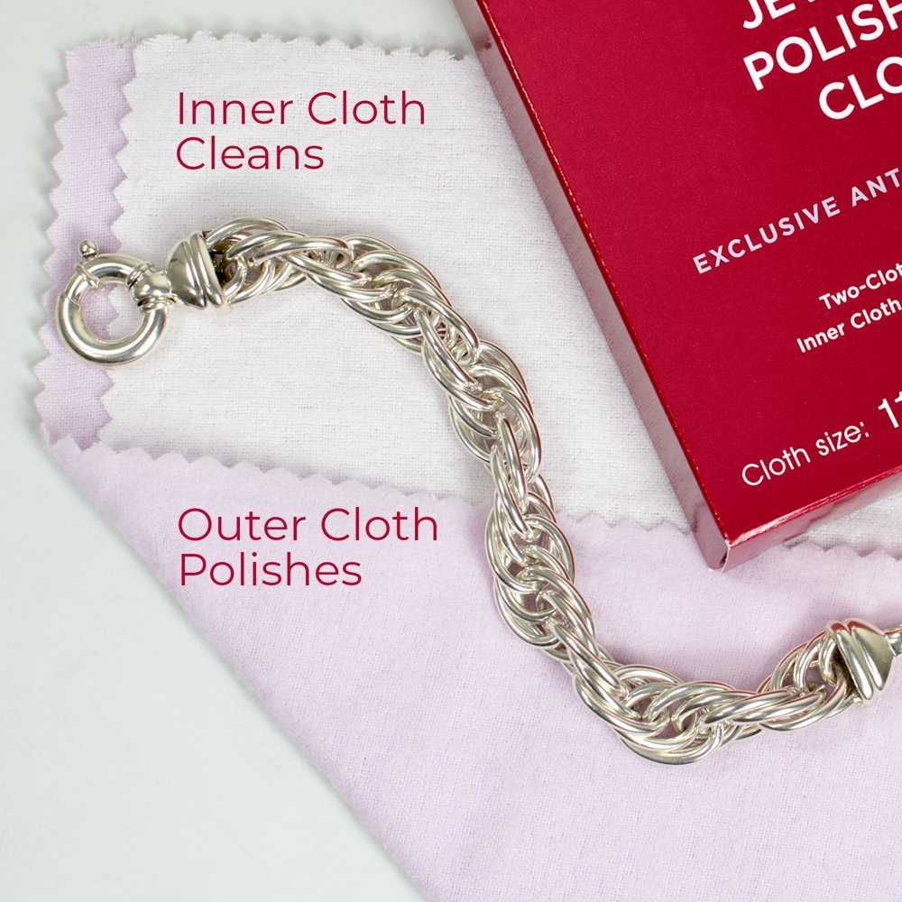 Connoisseurs Silver Jewelry Polishing Cloth Cleans and Polishes All Silver Jewe