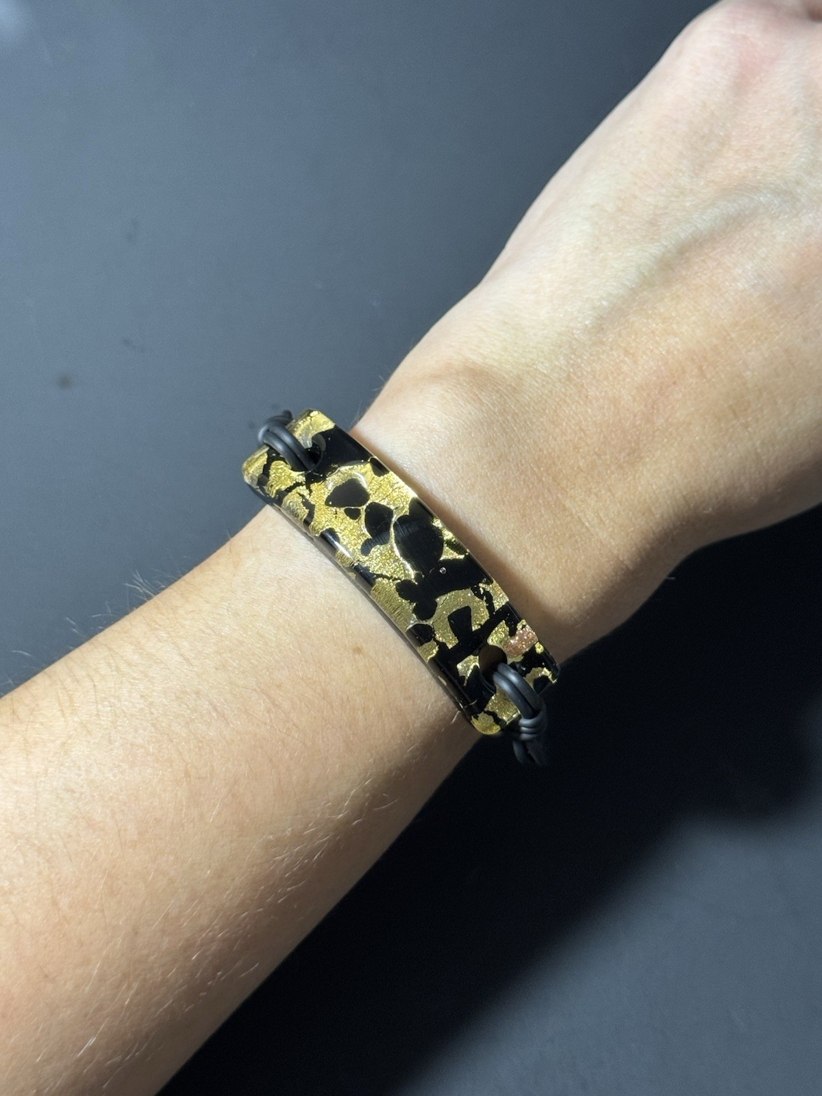 Vintage Murano Glass Rubber Cord Bracelet