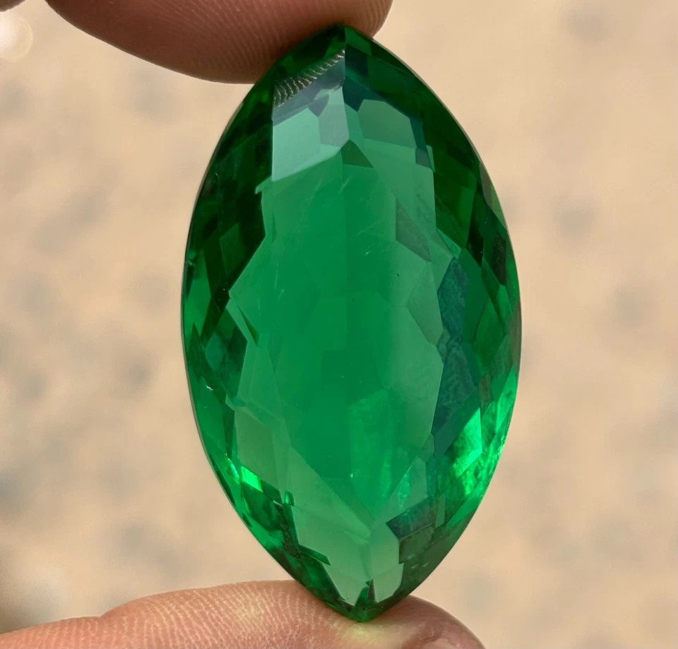79 Ct Natural Colombian Emerald Green Marquise Cut Certified Loose Gemstone